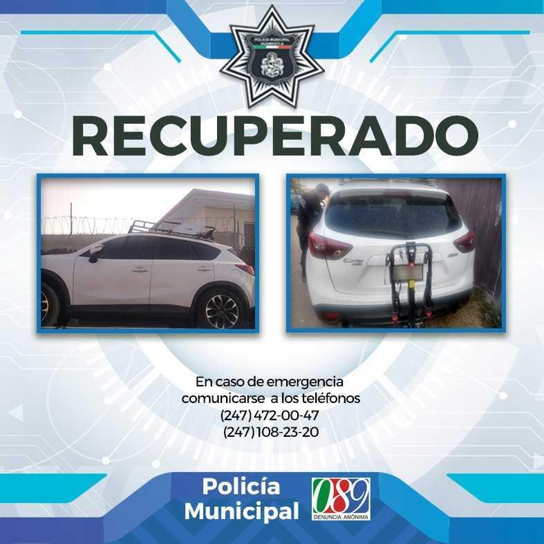 Recupera dirección de seguridad pública de Huamantla camioneta con reporte de robo
