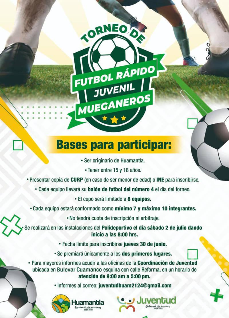 Impulsa ayuntamiento de Huamantla primer torneo de futbol rápido “Mueganeros”