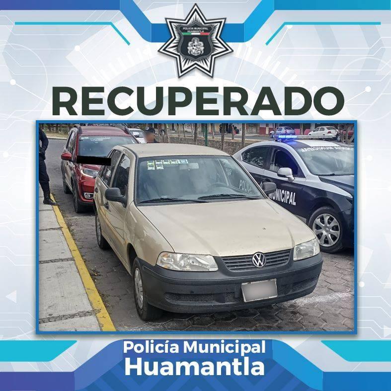Recupera dirección de seguridad pública de Huamantla vehículo con reporte de robo