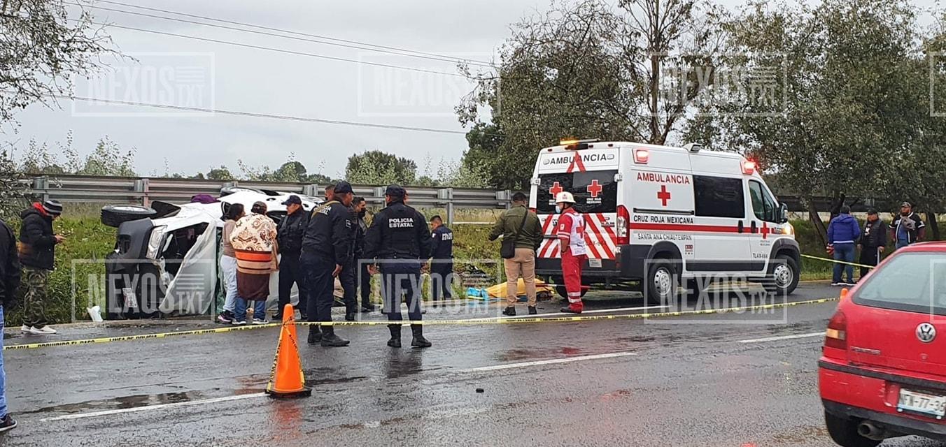Fallece una mujer en aparatoso accidente en la Vía Corta Chiautempan-Puebla