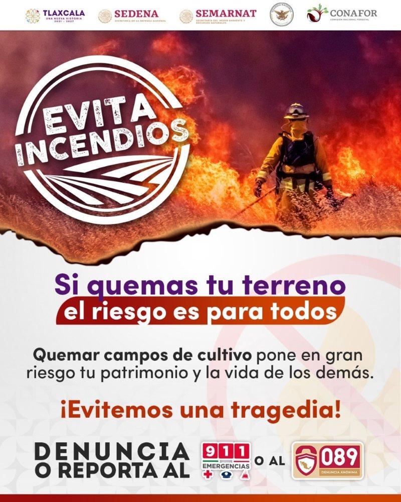Gobierno de Tecopilco exhorta a la prevención y denuncia de incendios