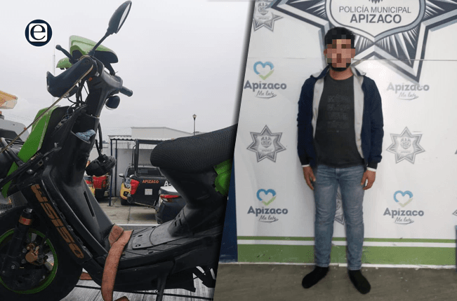 Recupera Policía de Apizaco motoneta robada y asegura a un hombre