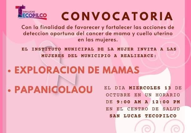 Lanzan campaña para detección de cáncer de mama en Tecopilco
