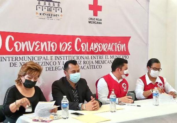 Ayuntamiento de Xicohtzinco y Cruz Roja firman convenio