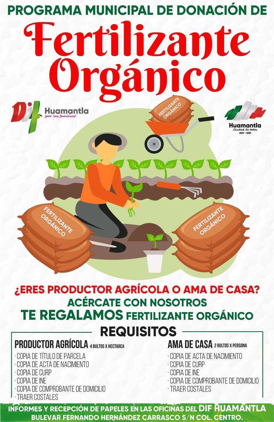 Invita Gobierno de Huamantla a adquirir abono orgánico gratuito y calentadores solares y tinacos tipo rotoplas subsidiados