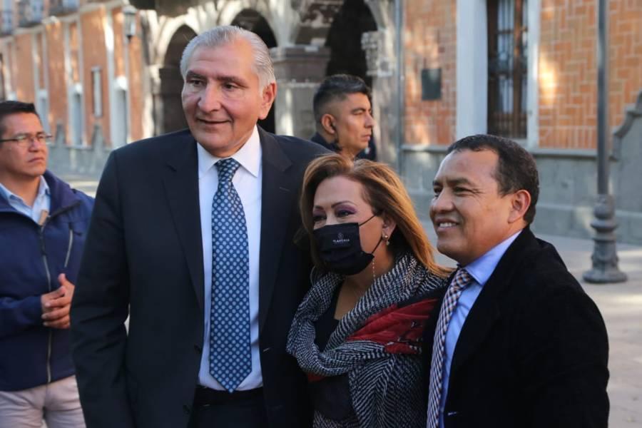 Aspectos de la visitan del Secretario de Gobernación a Tlaxcala 