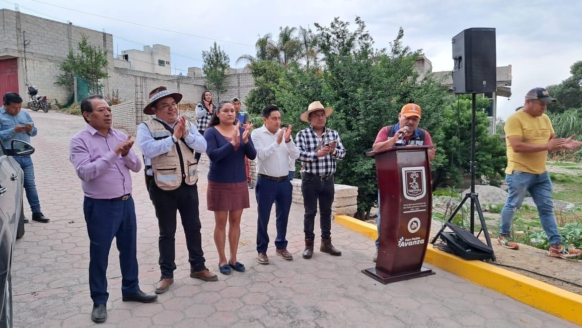 Alcalde de San Pablo del Monte inicia y entrega obras en distintos barrios 