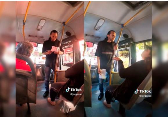 Video: Ladrón intenta “asaltar” un autobús pero olvida su diálogo, dice ser nuevo en eso