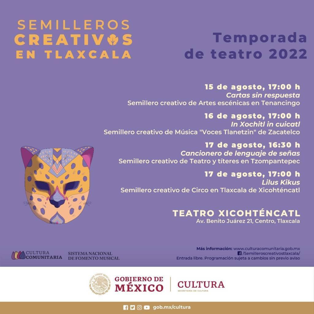 Semilleros creativos de Tlaxcala muestran sus conocimientos escénicos en el Teatro Xicohténcatl 