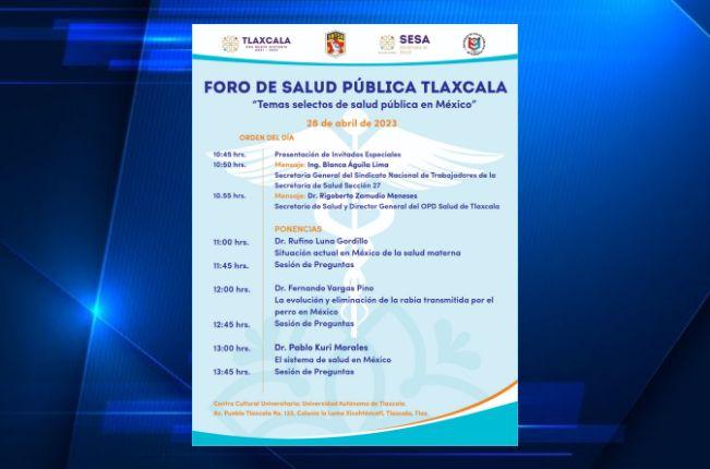 Anuncian Primer Foro de Salud Pública en Tlaxcala