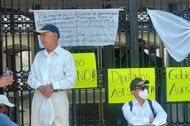 Pobladores de Xicohtzinco vuelven al Congreso del Estado y piden justicia