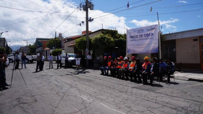 Inician obra de rehabilitación en Calle 20 de Noviembre, San Pablo del Monte