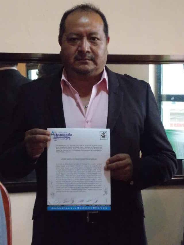 Concede cabildo de Acuamanala licencia a edil Alejandrino Espinoza