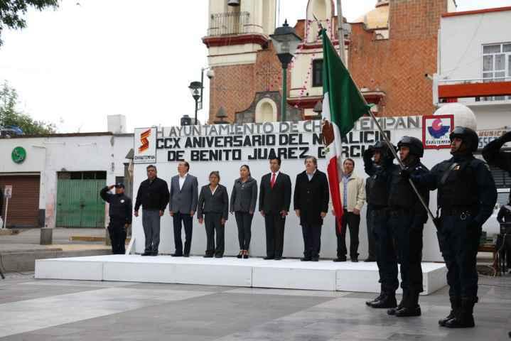 Conmemoran en Chiautempan el 210 aniversario del natalicio de B. Juárez