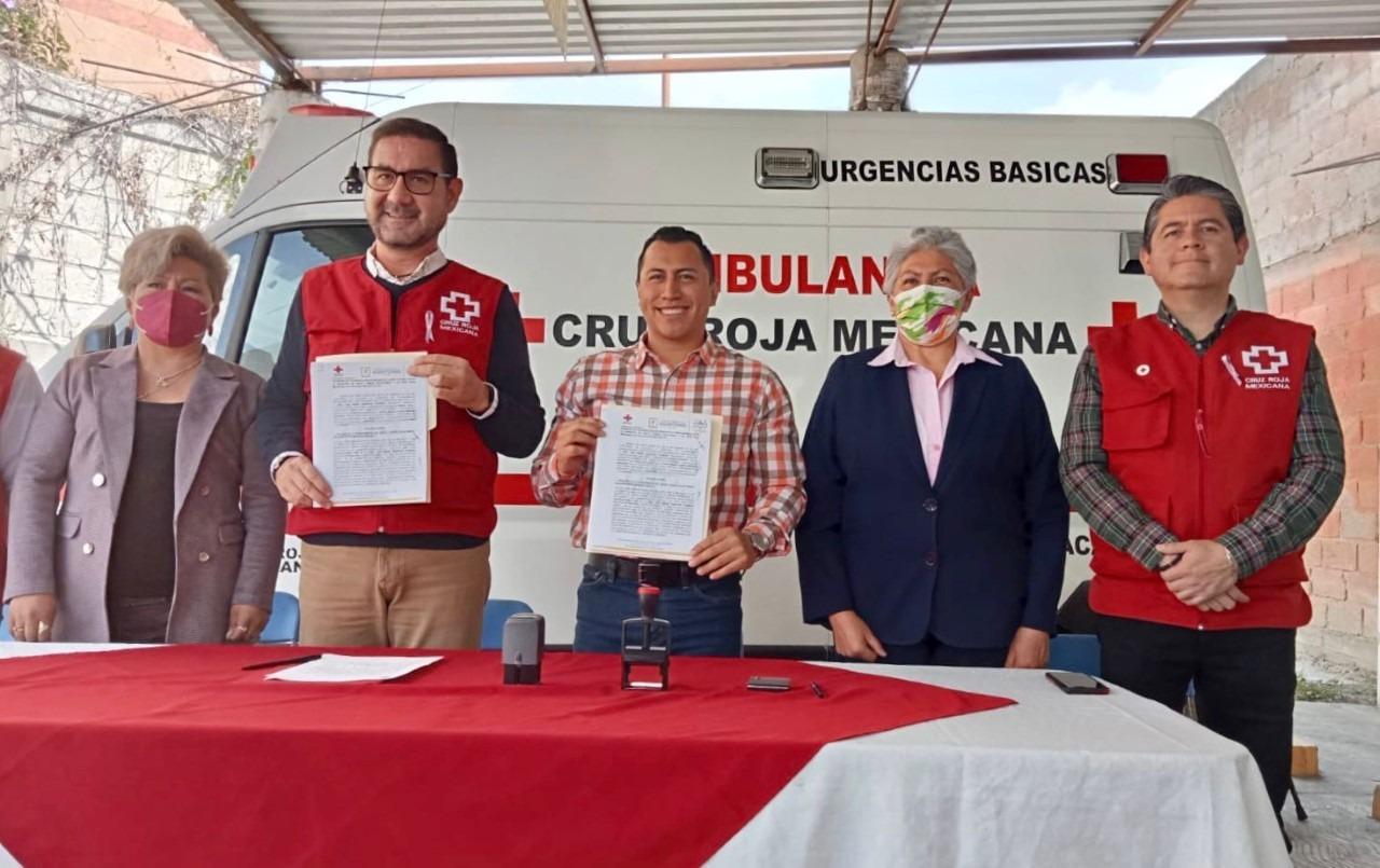 Firman Gobierno de Xicohtzinco y Cruz Roja convenio de colaboración