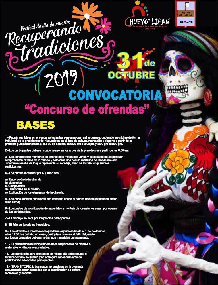 Festival de Día de Muerto Recuperando Tradiciones llega este 31 de octubre a Hueyotlipan