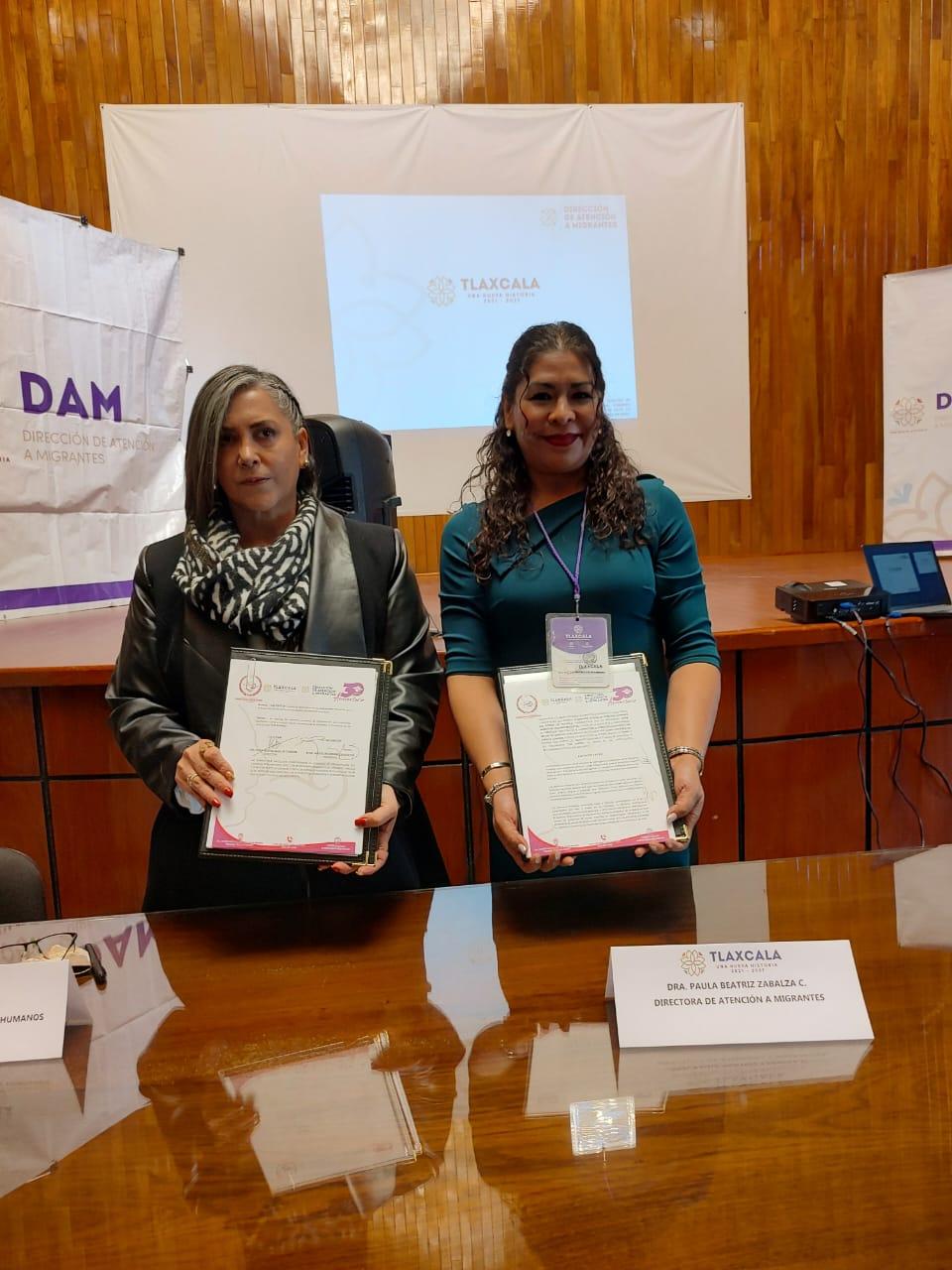 Firman DAM Y CEDH convenio para salvaguardar los derechos de los migrantes tlaxcaltecas