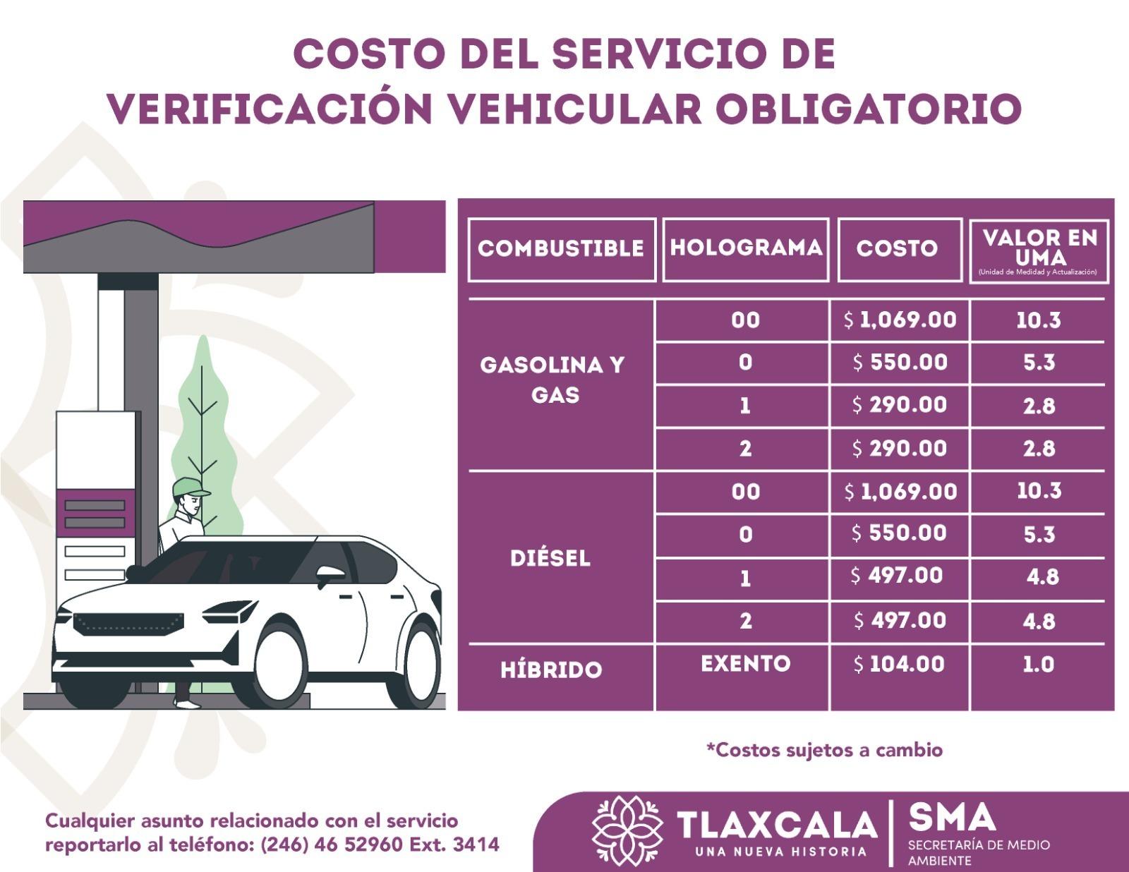 Servicio de verificación vehicular ajusta costo ante incremento de la UMA: SMA