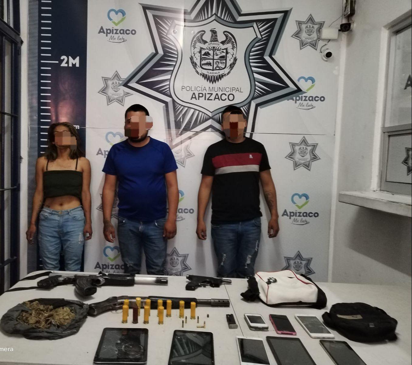 Desmantela Policia Municipal de Apizaco a banda delictiva: aseguraron armas, droga, cartuchos y una motocicleta