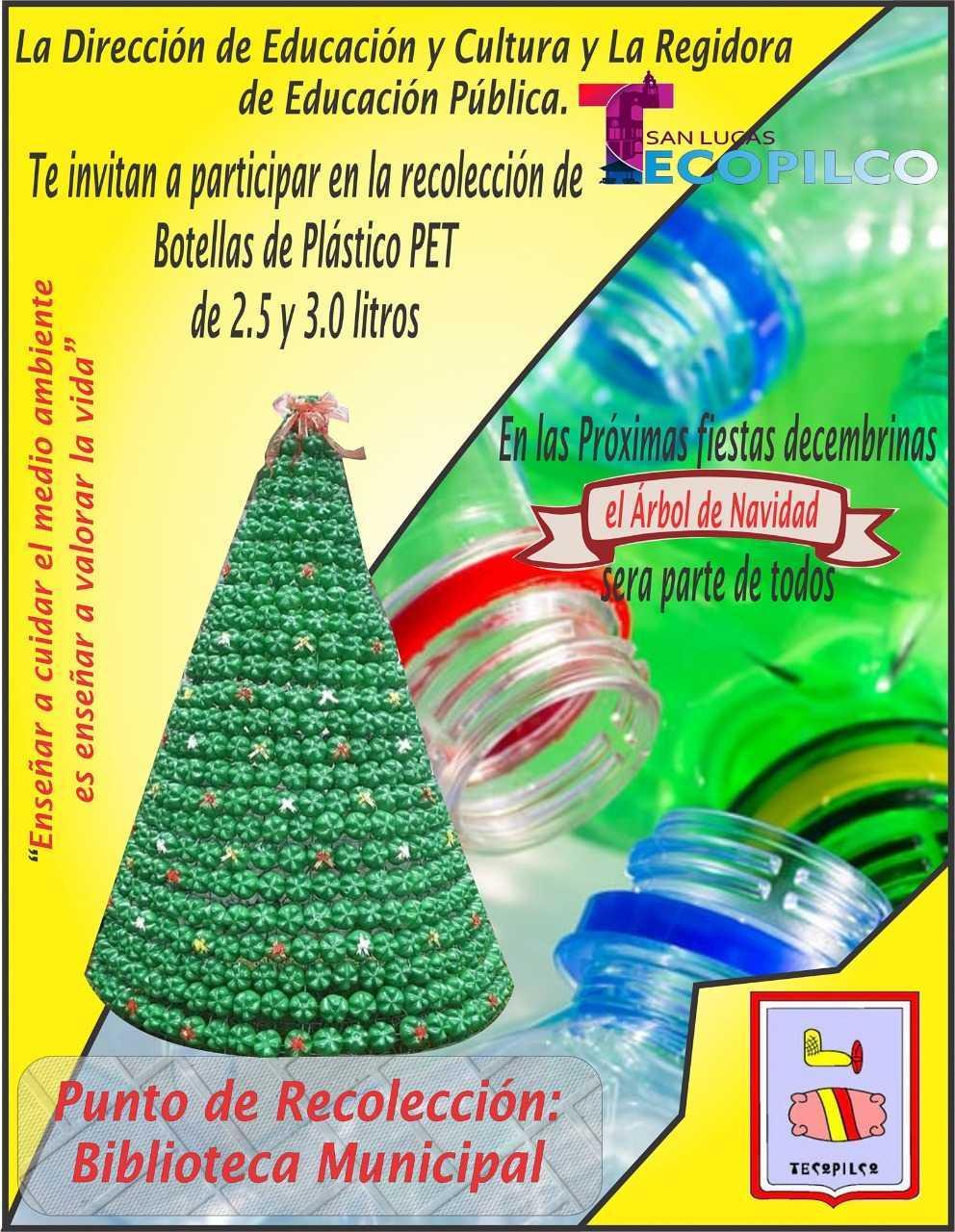 En Tecopilco construirán un árbol de navidad con botellas recicladas 