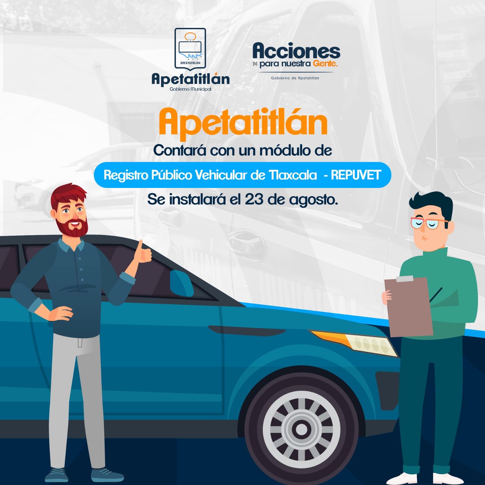 Abre Registro Público Vehicular en Apetatitlán para combatir todo de autos 