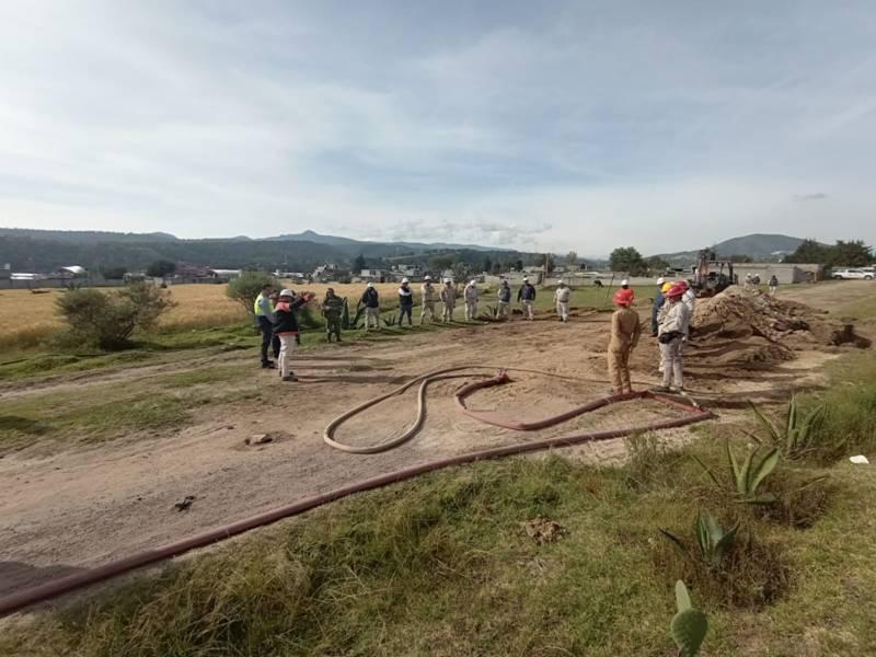 Activa CEPC protocolos de seguridad en toma clandestina de gas en Calpulalpan