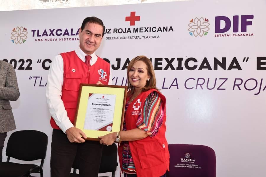 Presidió Lorena Cuéllar cierre de colecta de la Cruz Roja Mexicana en Tlaxcala 