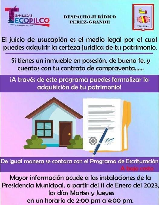 Ayuntamiento de Tecopilco abre campaña de escrituración a bajo costo 