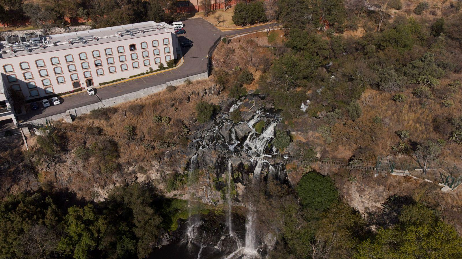 Vista aérea de la cascada de Atlihuetzía