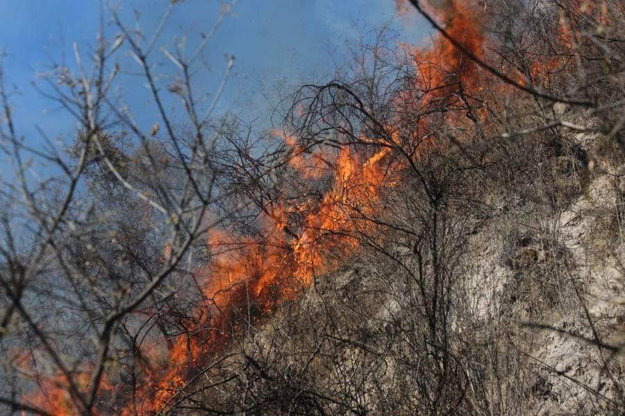 Se incendian cerros en Panotla
