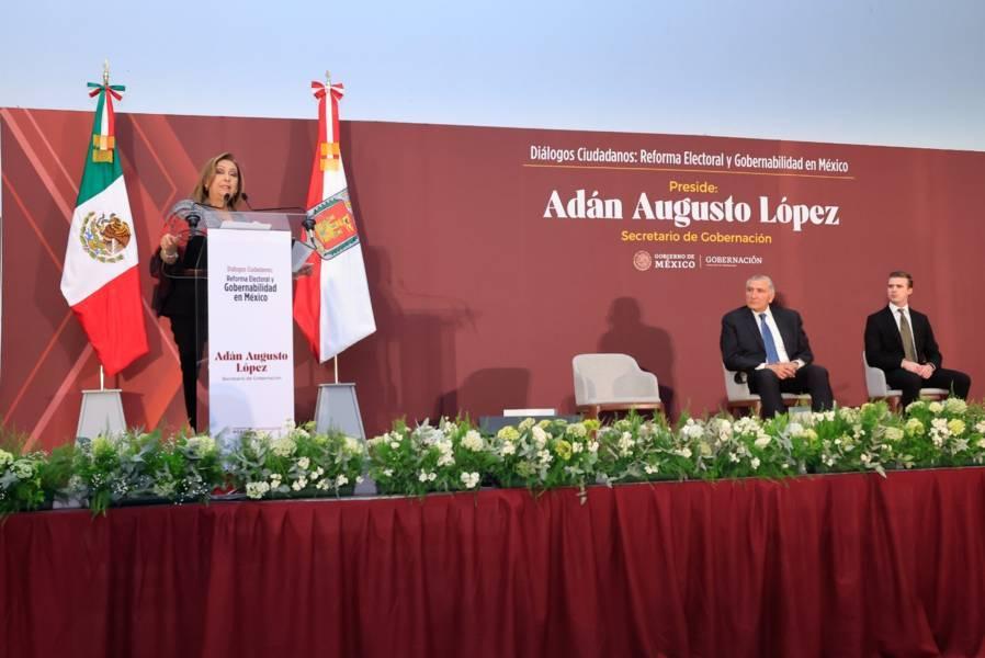 Lorena Cuéllar Cisneros, ejemplo de gobernabilidad en el país: Adán Augusto López Hernández