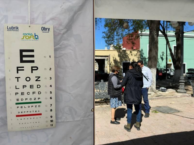 Realizan Jornada de salud visual y atención integral en la plaza Xicohténcatl 