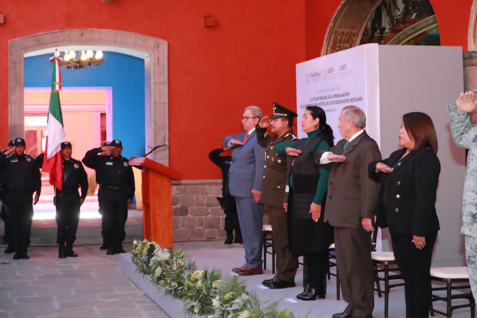 Conmemoran autoridades estatales 106 Aniversario de la promulgación de la constitución política de los Estados Unidos Mexicanos
