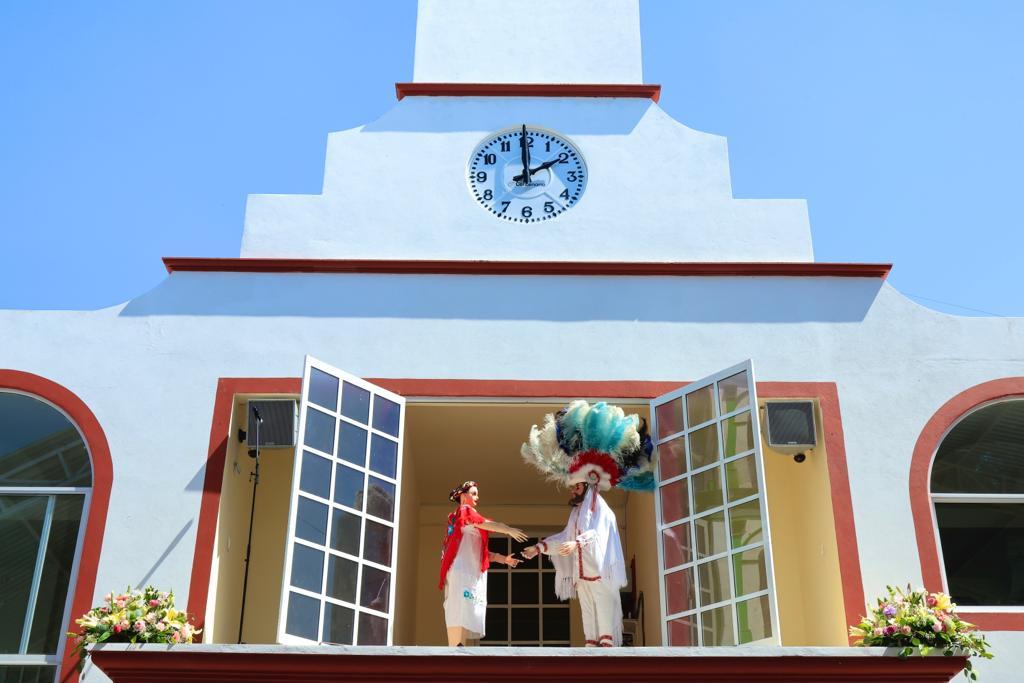 Inauguró Gobernadora Lorena Cuéllar reloj autómata en San Tadeo Huiloapan