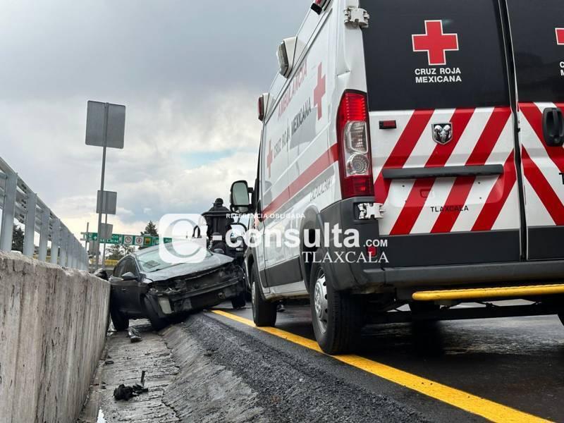 Accidente vial en la carretera Tlaxcala-apizaco 