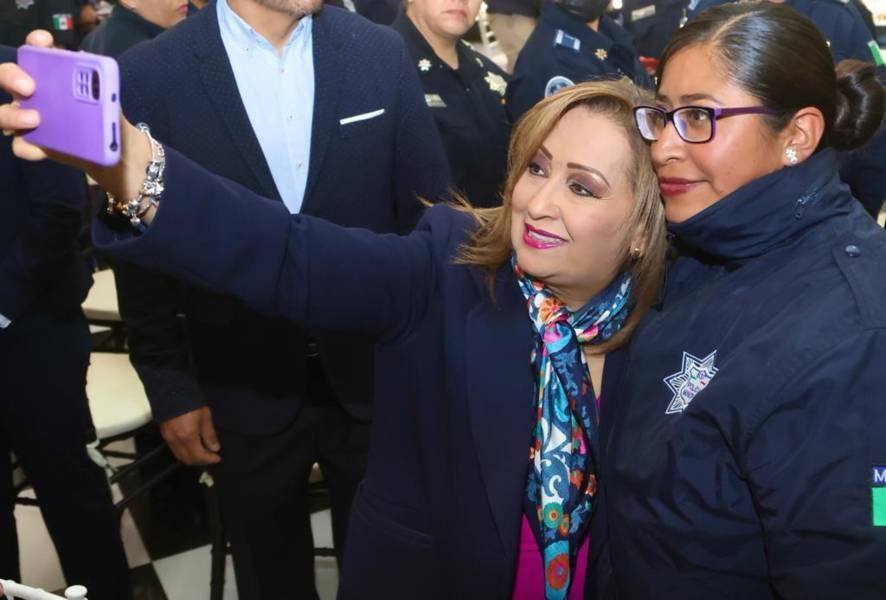 Reconoció Gobernadora Lorena Cuéllar labor de policías municipales y estatales