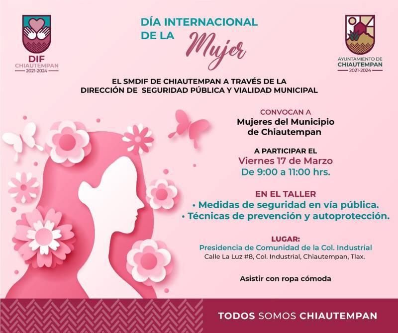 Invita SMDIF Chiautempan a participar en taller sobre prevención y autoprotección para mujeres 
