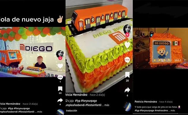 Un niño se vuelve viral por celebrar su cumpleaños con adornos del Metro CDMX