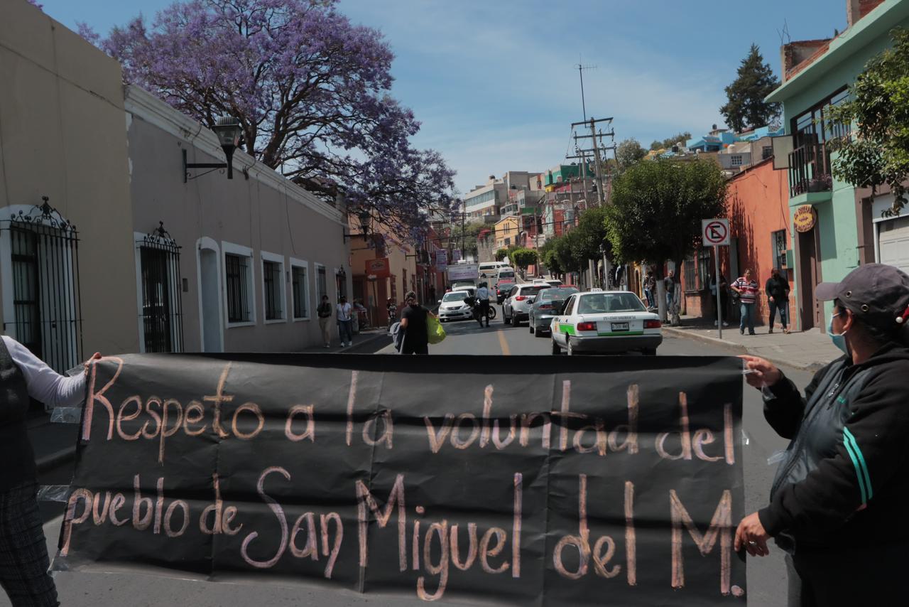 Manifestantes cierran Centro Histórico  de Tlaxcala 