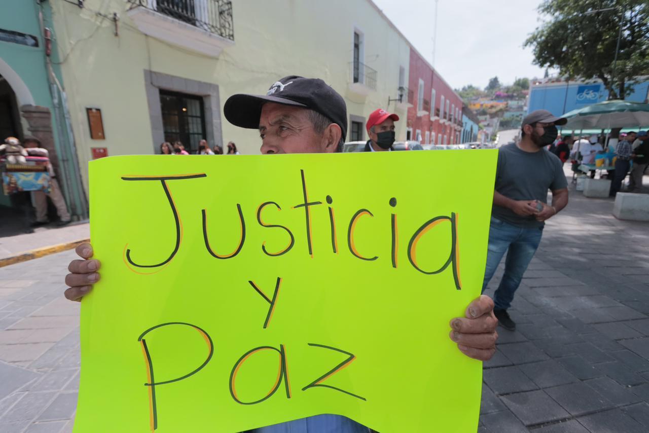 Manifestantes cierran Centro Histórico  de Tlaxcala 