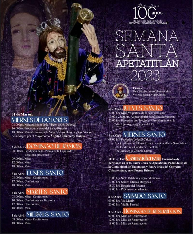 Presentan el cartel de actividades de Apetatitlán para Semana Santa 
