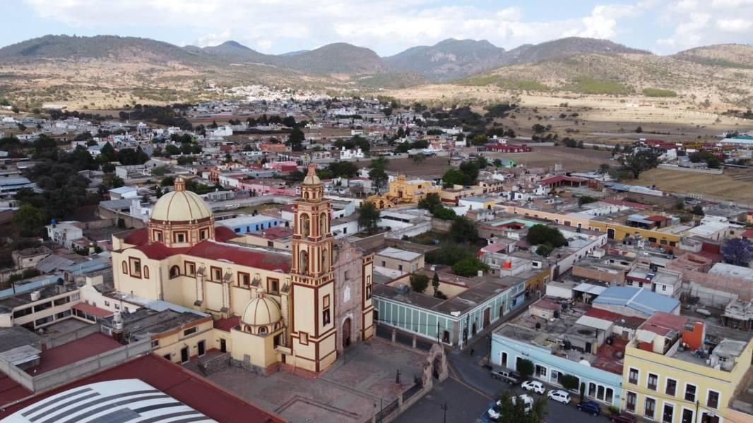 Vista aérea del pueblo mágico de Tlaxco 