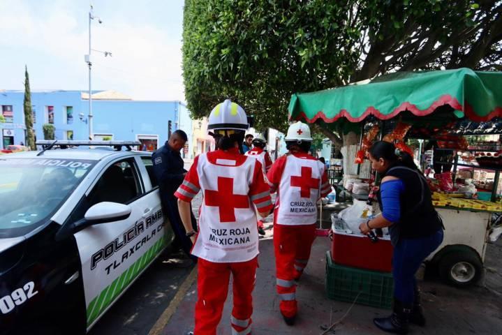 Cruz Roja Mexicana atiende peatón lesionado en el centro histórico 