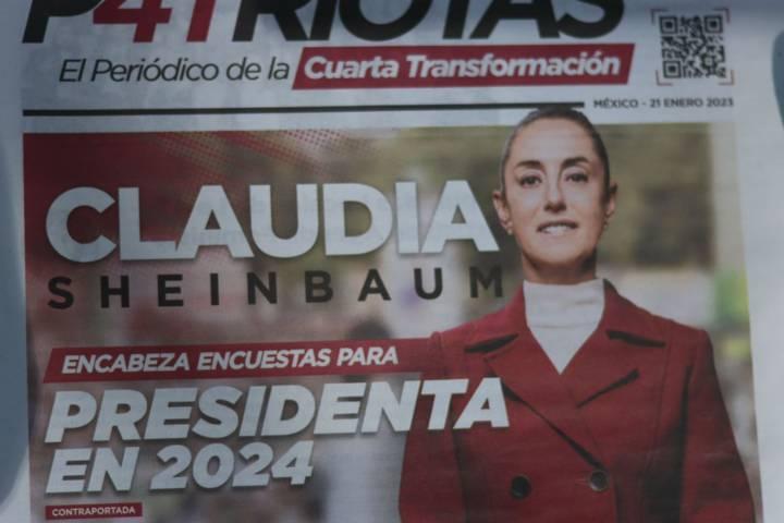 Tlaxcaltecas manifiestan su apoyo a Claudia Sheinbaum en el centro histórico de la capital 