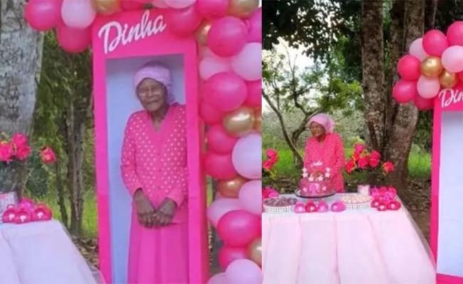 Brasil: Con temática de Barbie una abuelita cumple su sueño al celebrar sus 107 años