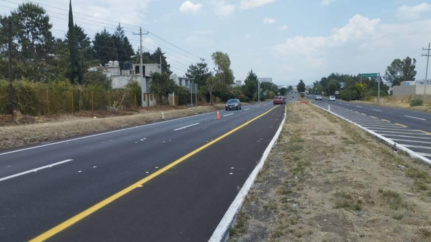 Inician marcado de líneas logarítmicas en la autopista Tlaxcala-Texmelucan en Panotla