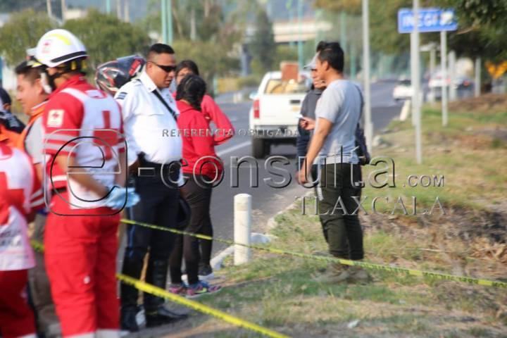 Fallece masculino atropellado sobre la carretera Texmelucan-Tlaxcala