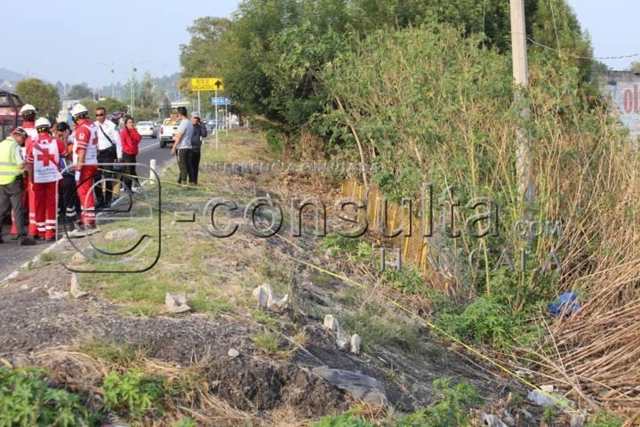 Fallece masculino atropellado sobre la carretera Texmelucan-Tlaxcala