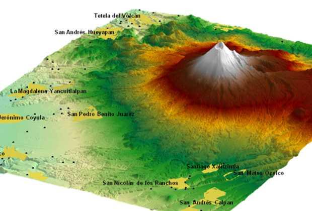 Desarrolla INEGI modelo digital para conocer riesgos en actividad del Popocatépetl