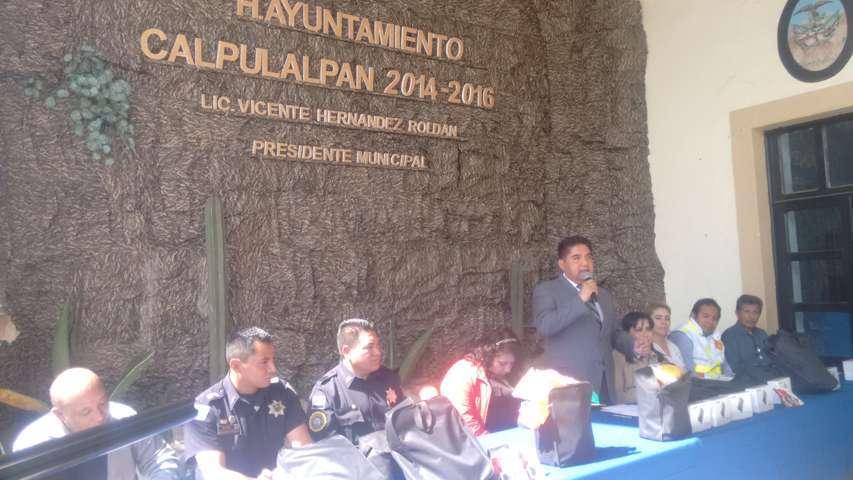 Reciben policías de Calpulalpan kits de primer respondiente para nuevo sistema penal acusatorio